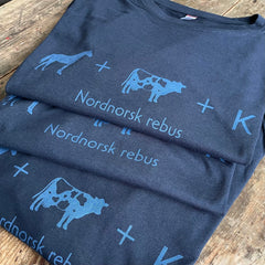 T-skjorte - nordnorsk rebus - hæstkuk - marineblå
