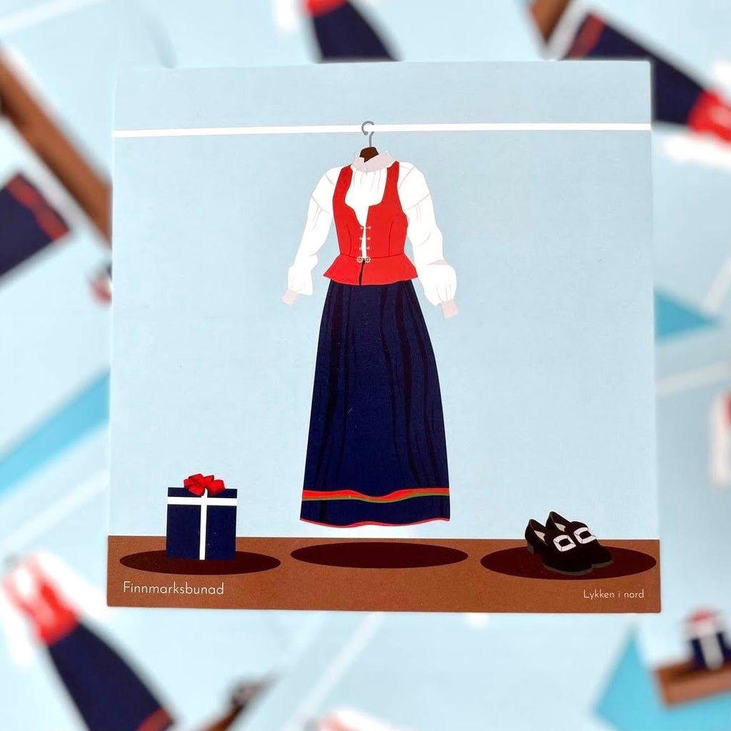 Postkort - Bunad Finnmark jente