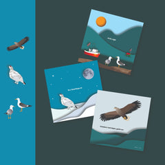Postkortpakke - Arctic night, rype og ørn